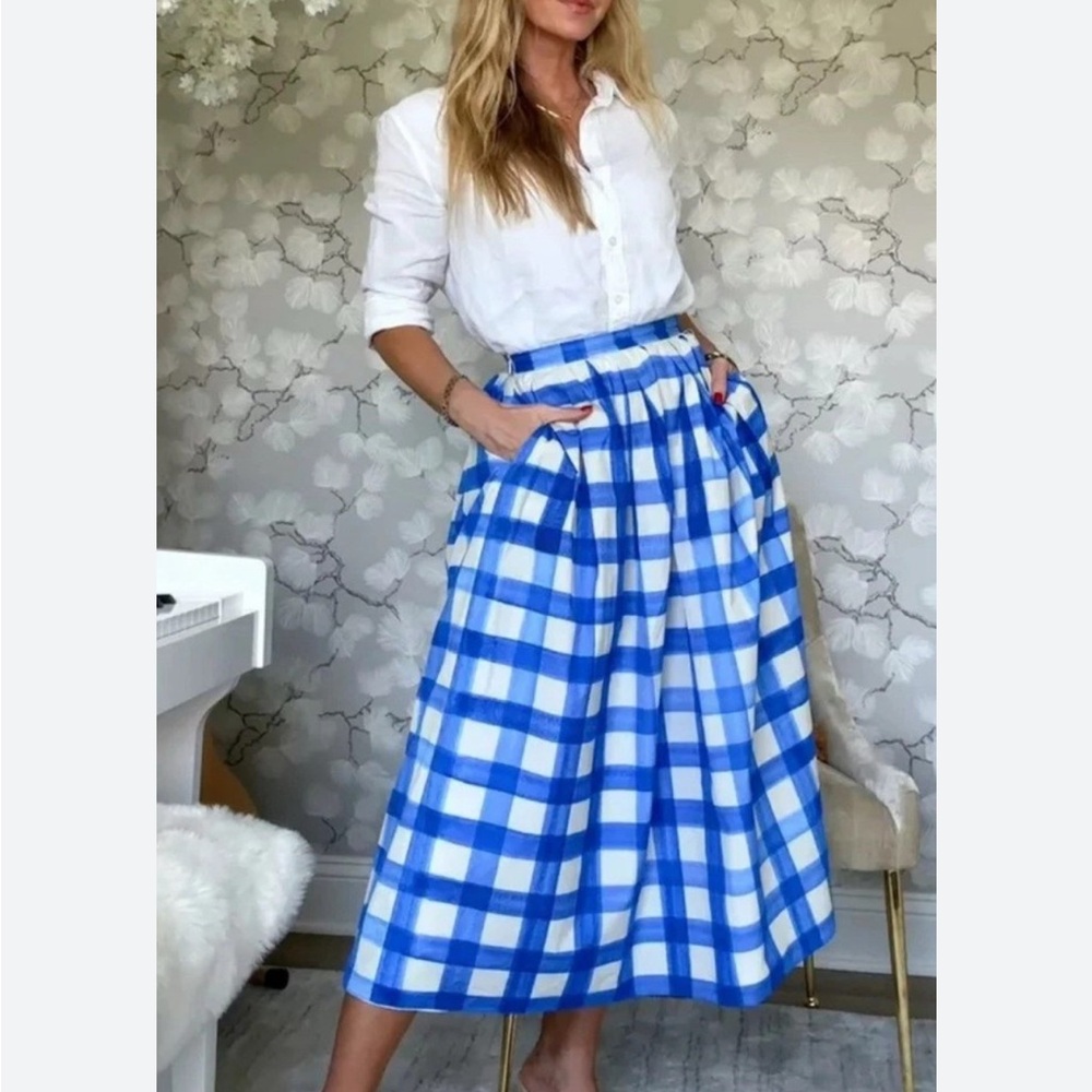 Zara  midi skirt checked size S
